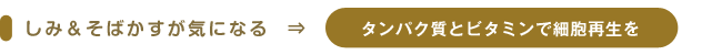 しみ&そばかすが気になる ⇒ タンパク質とビタミンで細胞再生を