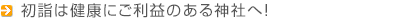 2015年は元気倍増・無病息災 初詣は健康にご利益のある神社へ！