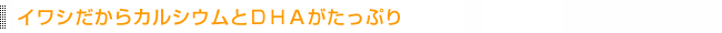 イワシだからカルシウムとＤＨＡがたっぷり