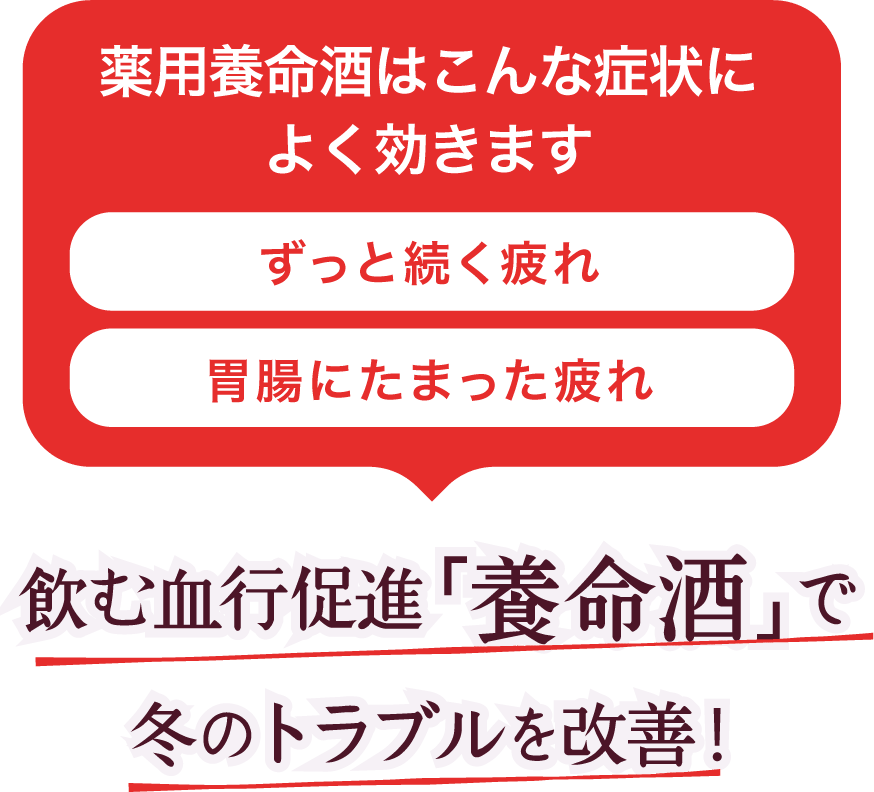 飲む血行促進「養命酒」で冬のトラブルを改善！